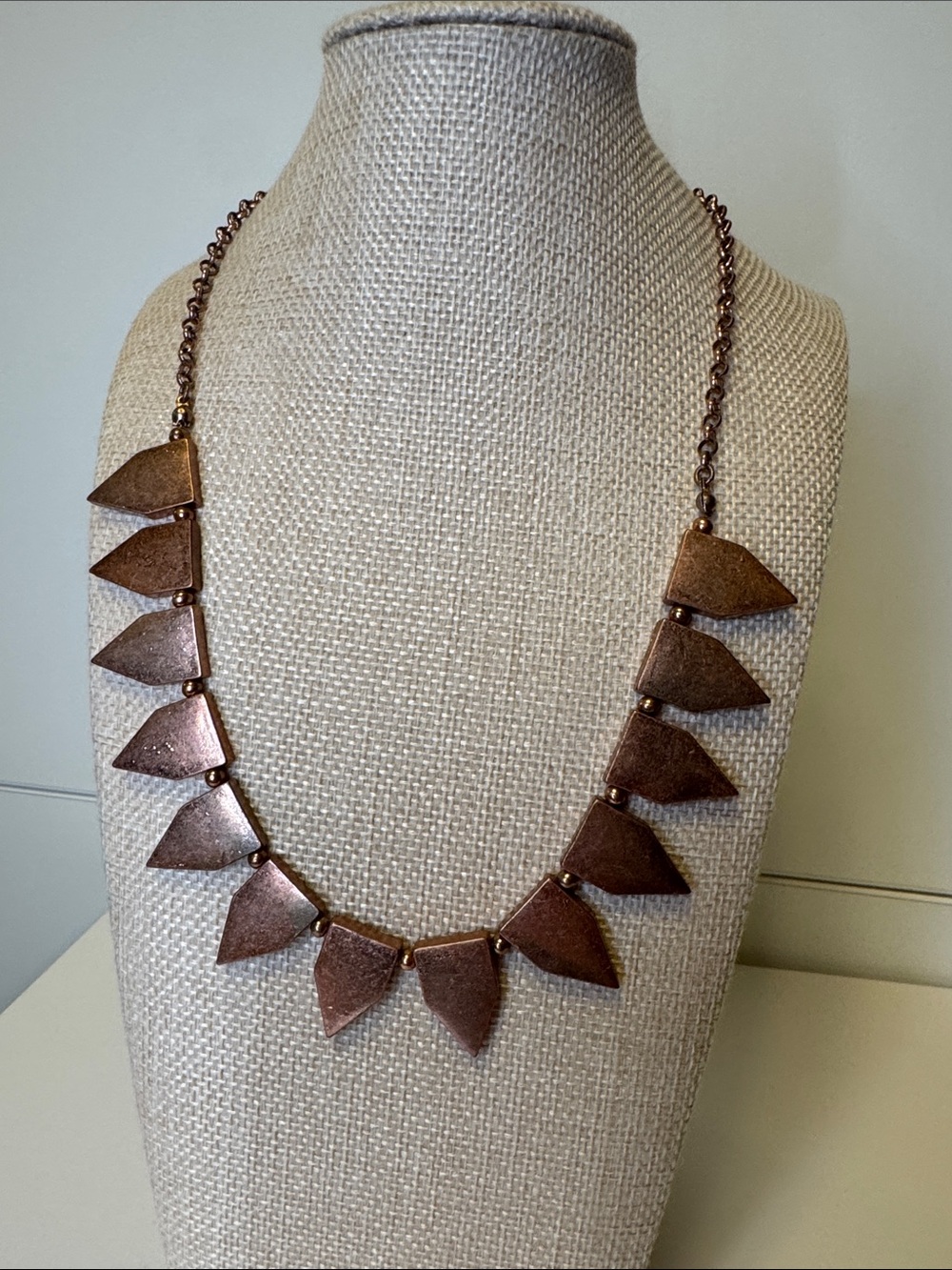 BaubleBar Rose Gold Tone Geometric Triangle Pendant Necklace